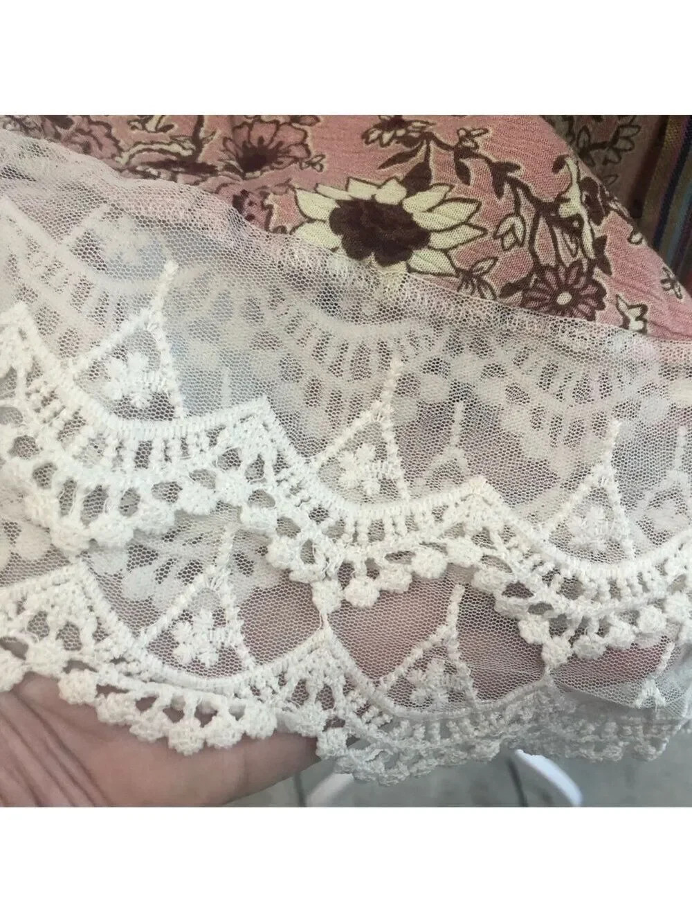 Tassels N Lace Size 2XL/3XL kimono mixed print lace floral stripe wrap cover